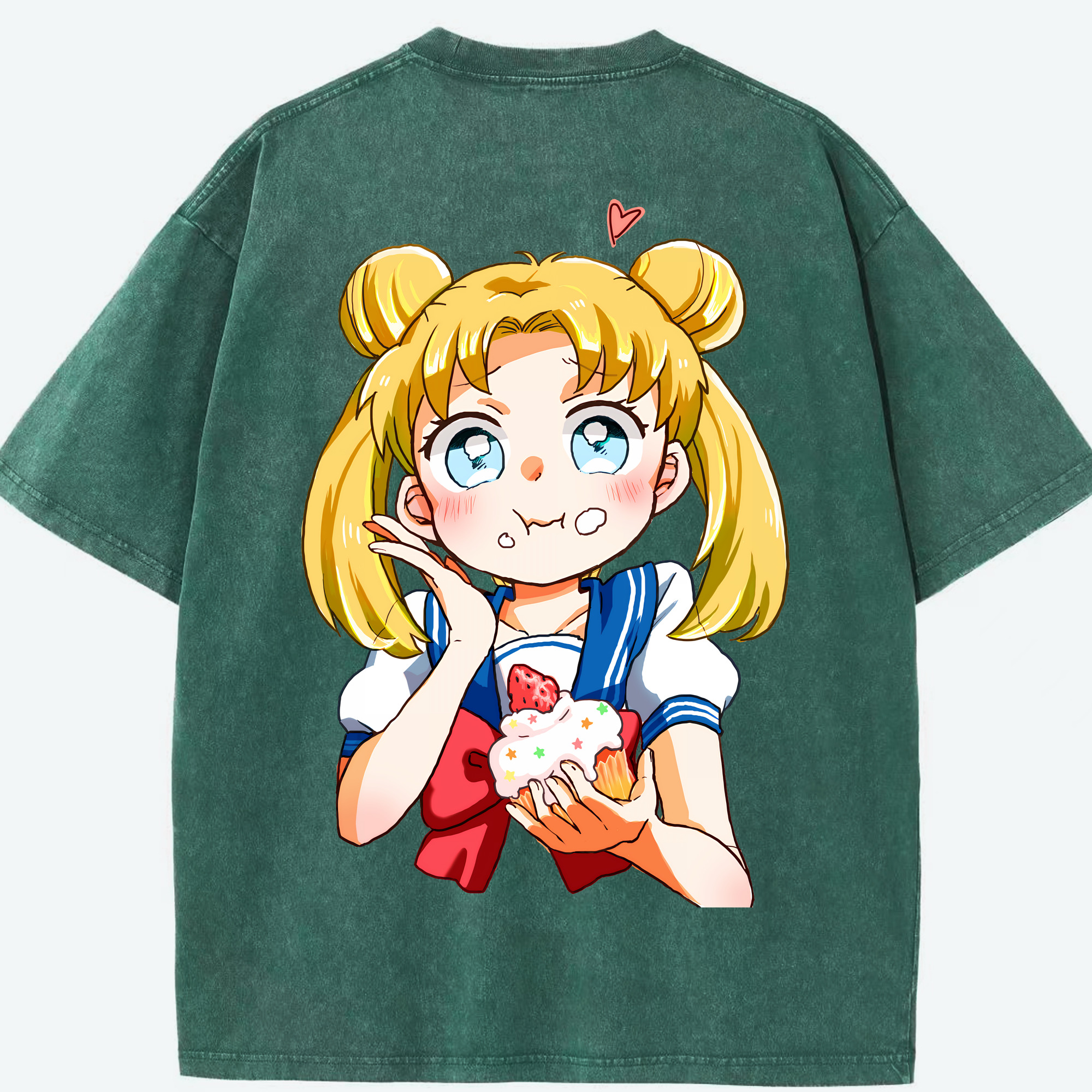 （画像用） 美少女戦士セーラームーン 愛野 美奈子 あいの みなこ Sailor Moon Aino Minako 綿100% ヴィンテージ風 半袖Tシャツ（背面プリント）